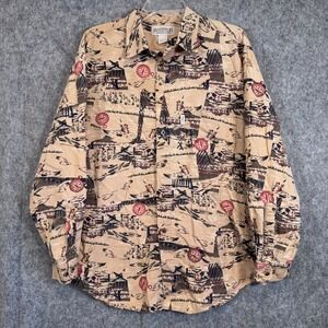 Vtg Outfitters Outdoor Button Down Shirt Whitewater Rafting Mens Large Kayak